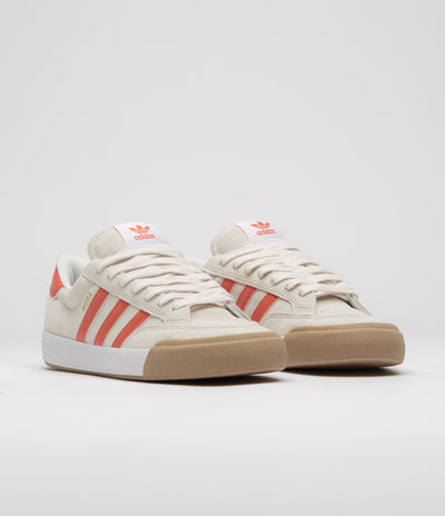Adidas Nora Shoes in Wonder White and Orange / Gum4