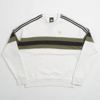 Adidas OG Crewneck Sweatshirt in Core White and Olive Strata / Black thumbnail