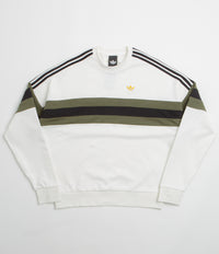 Adidas OG Crewneck Sweatshirt in Core White and Olive Strata / Black