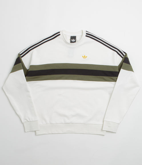 Adidas OG Crewneck Sweatshirt - Core White / Olive Strata / Black