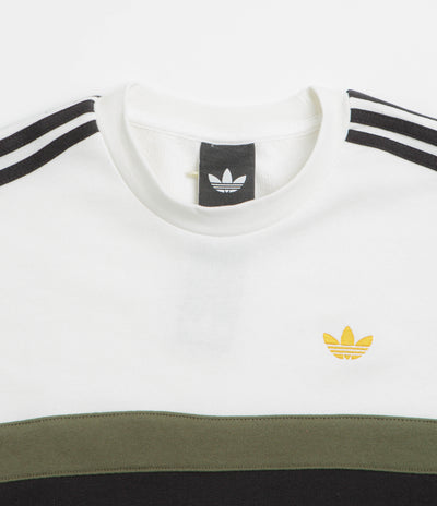 Adidas OG Crewneck Sweatshirt in Core White and Olive Strata / Black