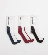 Adidas Premium Socks (3 Pack) in White and Black / White / Aurora Ink