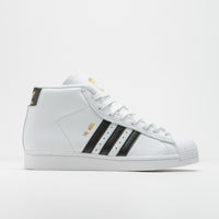 Adidas Pro Model ADV Shoes in FTWR White and Core Black / Gold Metallic thumbnail