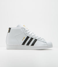 Adidas Pro Model ADV Shoes in FTWR White and Core Black / Gold Metallic