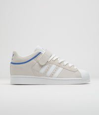 Adidas Pro Shell ADV Shoes in Crystal White and FTWR White / Team Royal Blue