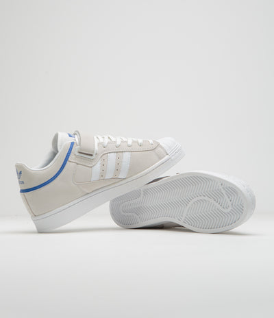 Adidas Pro Shell ADV Shoes in Crystal White and FTWR White / Team Royal Blue