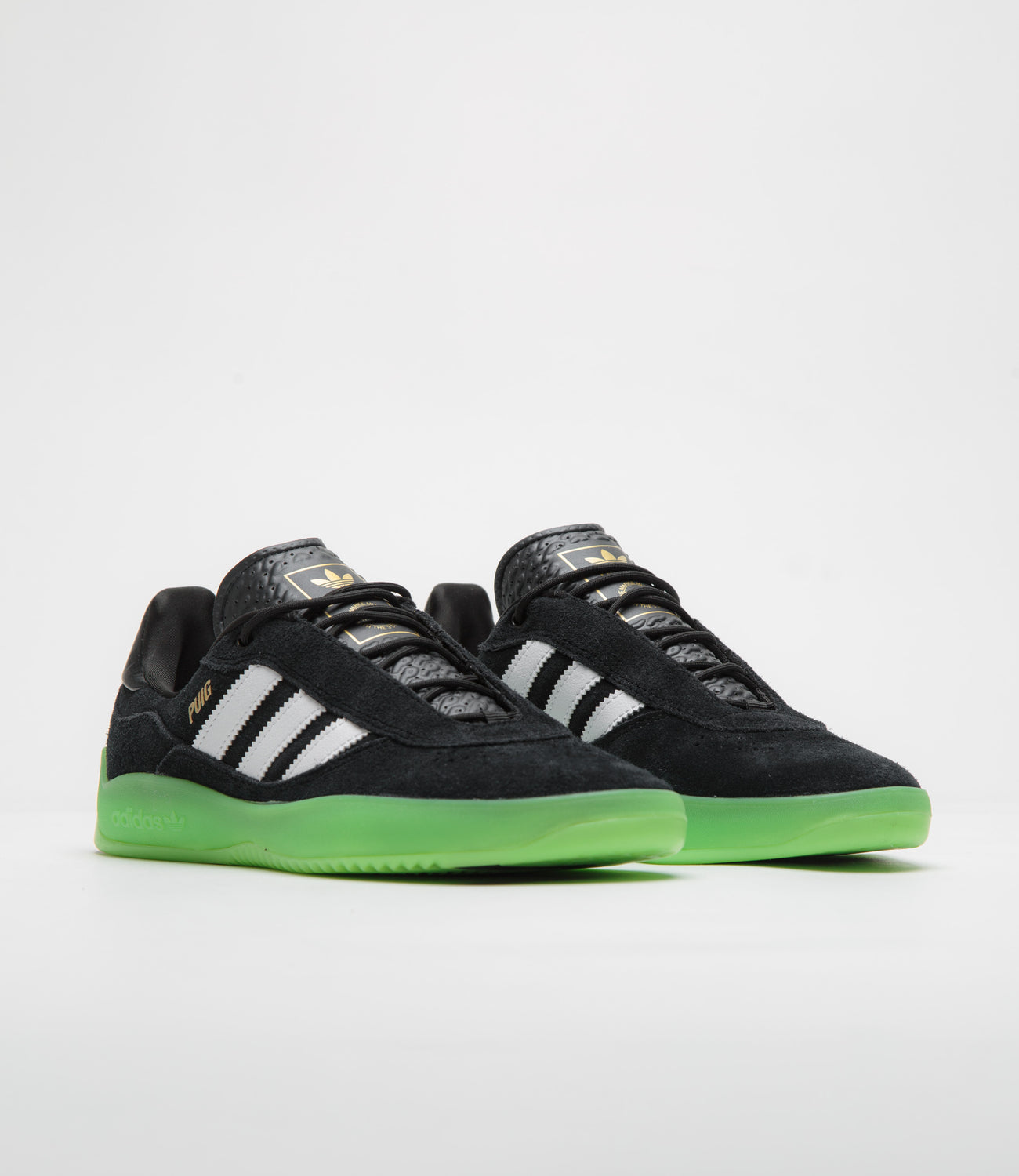 Adidas Puig Shoes - Core Black / FTWR White / Semi Solar Green | Flatspot Adidas Puig Shoes - Core Black / FTWR White / Semi Solar Green | Flatspot