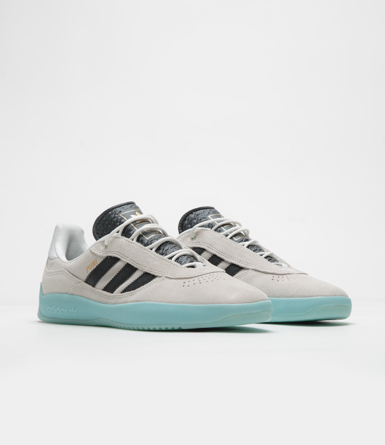 Adidas Puig Shoes - Crystal White / Core Black / Light Aqua | Flatspot Adidas Puig Shoes - Crystal White / Core Black / Light Aqua | Flatspot