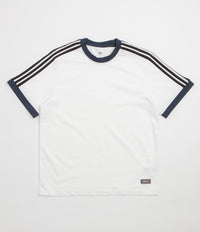Adidas Ringer T-Shirt in White and Aurora Ink