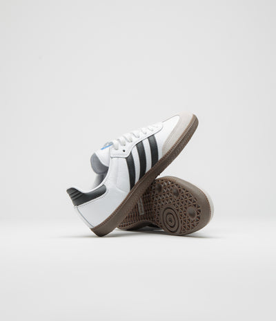 Adidas Samba ADV Shoes in FTWR White and Core Black / Gum5