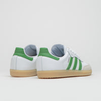 Adidas Samba ADV Shoes in FTWR White and Crew Green / Gum3 thumbnail