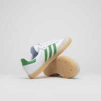 Adidas Samba ADV Shoes in FTWR White and Crew Green / Gum3 thumbnail