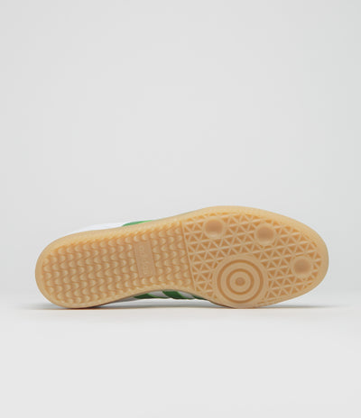 Adidas Samba ADV Shoes in FTWR White and Crew Green / Gum3