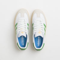 Adidas Samba ADV Shoes in FTWR White and Crew Green / Gum3 thumbnail