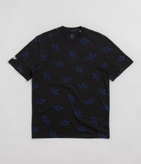 Adidas Shmoofoil Allover Print T-Shirt in Black and Team Royal Blue