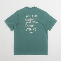 Adidas Shmoofoil Stairs T-Shirt in Preloved Teal and Alumina thumbnail