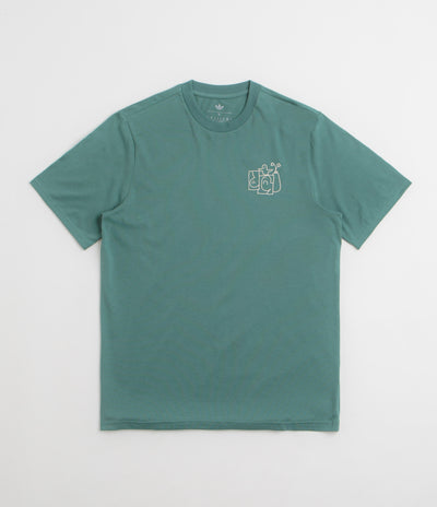 Adidas Shmoofoil Stairs T-Shirt in Preloved Teal and Alumina