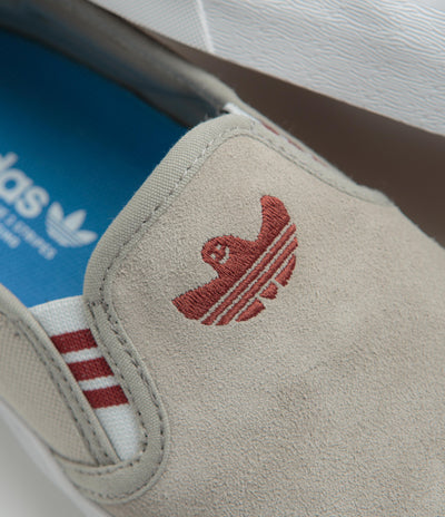 Adidas Shmooofoil Slip-On Shoes in Putty Beige and Preloved Ruby / Wonder Alumina