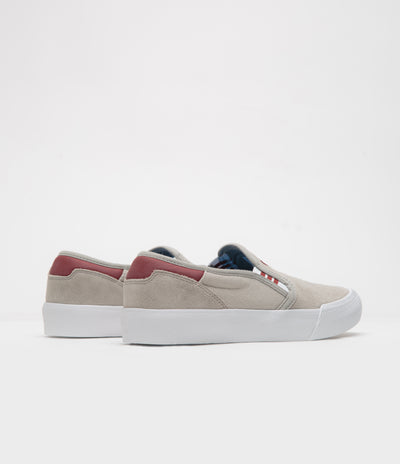 Adidas Shmooofoil Slip-On Shoes in Putty Beige and Preloved Ruby / Wonder Alumina