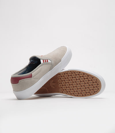 Adidas Shmooofoil Slip-On Shoes in Putty Beige and Preloved Ruby / Wonder Alumina