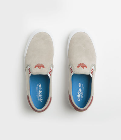 Adidas Shmooofoil Slip-On Shoes in Putty Beige and Preloved Ruby / Wonder Alumina