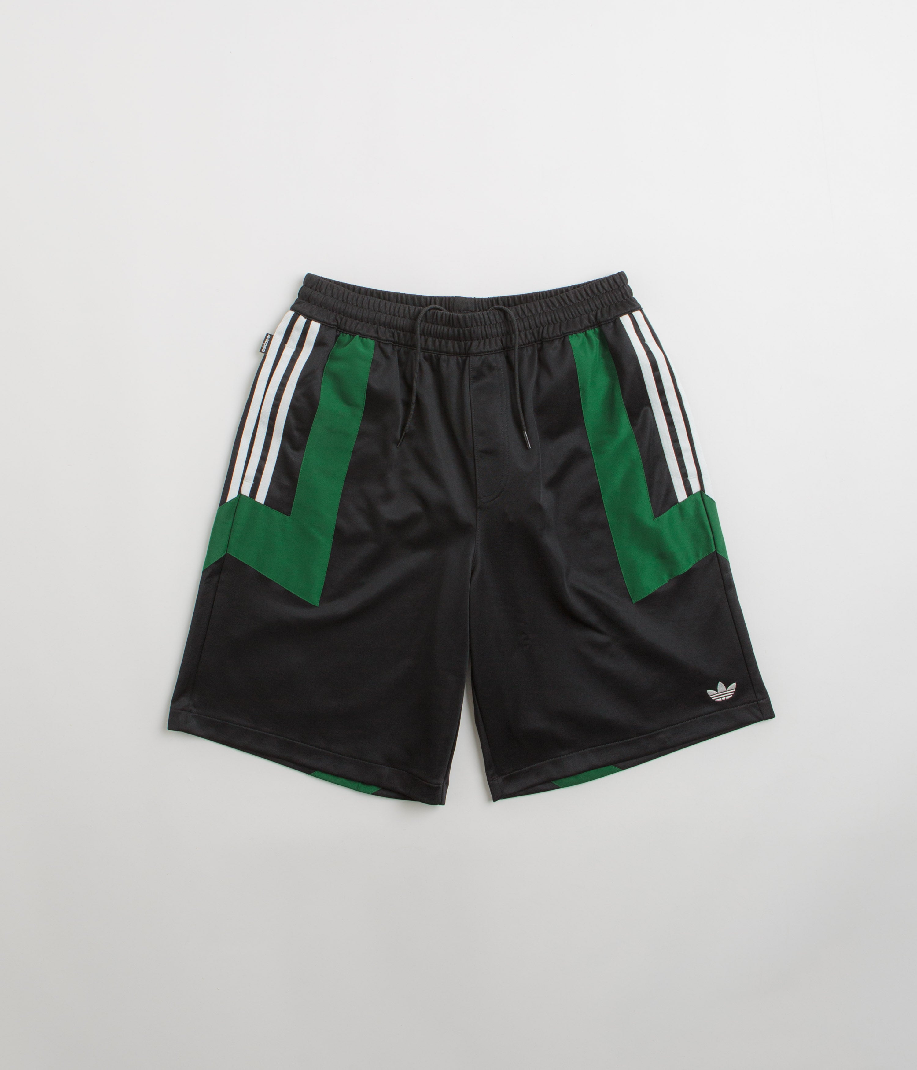 Adidas Skateboarding Football Shorts in Black and Dark Green / White