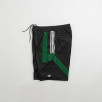 Adidas Skateboarding Football Shorts in Black and Dark Green / White thumbnail