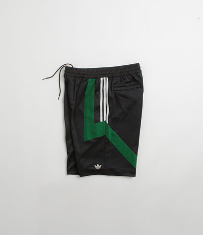 Adidas Skateboarding Football Shorts in Black and Dark Green / White