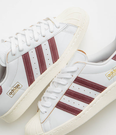 Adidas Superstar 80 ADV Shoes - Crystal White / Shadow Red / Off White