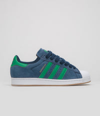 Adidas Superstar ADV Shoes in Collegiate Navy and Green / FTWR White