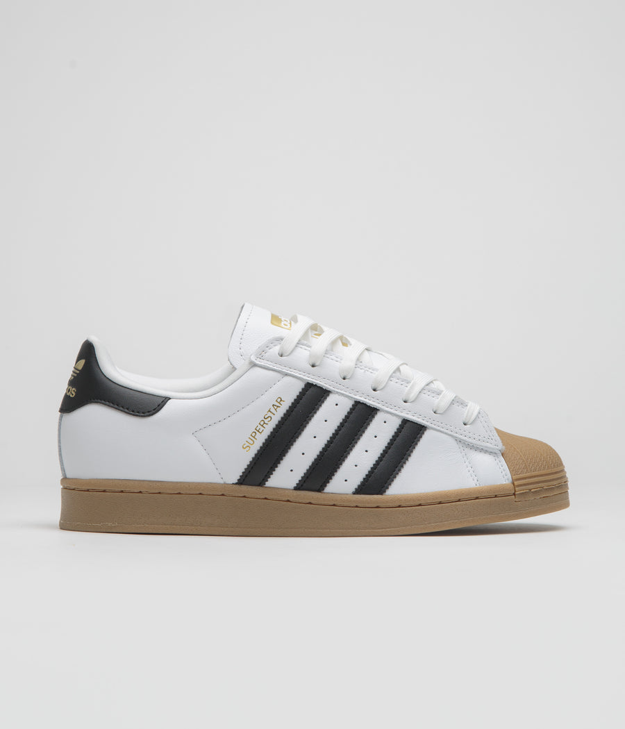 Adidas Superstar ADV Shoes in FTWR White and Core Black / Gum4