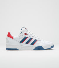 Adidas Tekkira Cup Shoes in FTWR White and Dusky Petrol / Better Scarlet