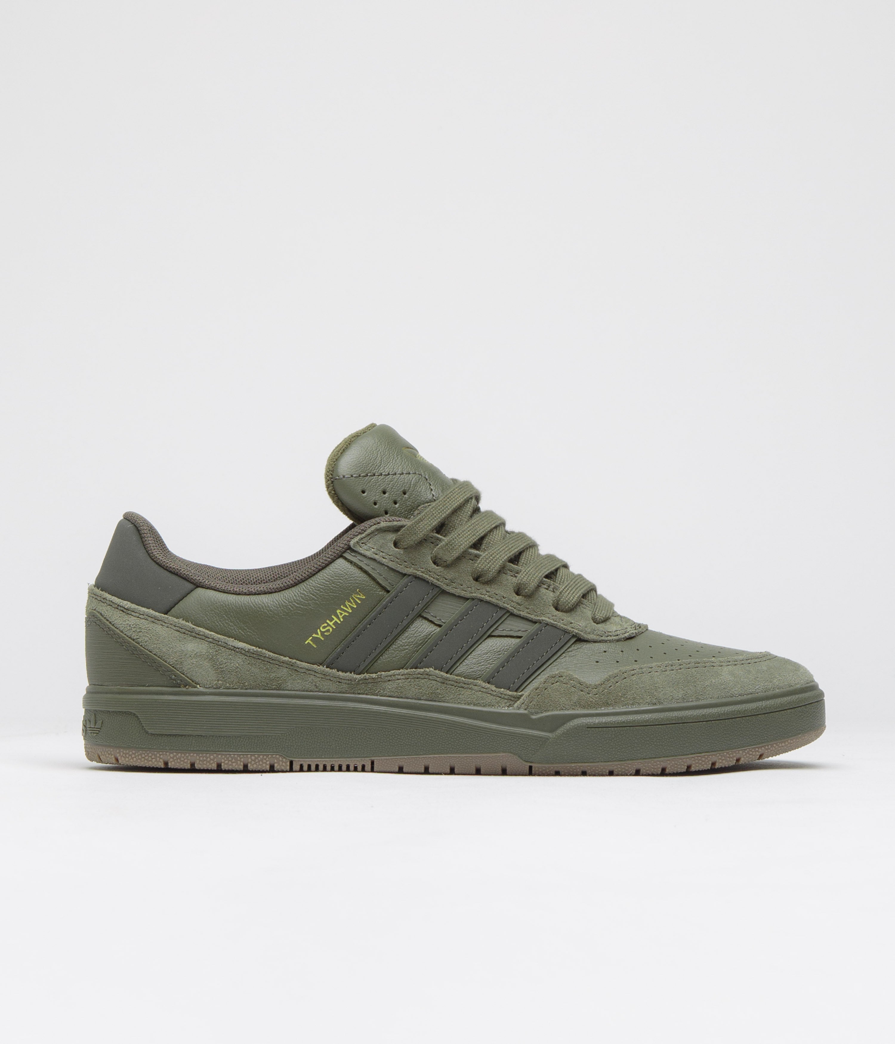 Adidas Tyshawn II Shoes in Olive Strata and Shadow Olive / Gum5