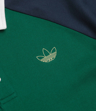 Adidas Tyshawn Rugby Shirt - Collegiate Green / Legend Ink