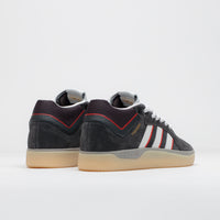 Adidas Tyshawn Shoes in Carbon and Crystal White / Better Scarlet thumbnail