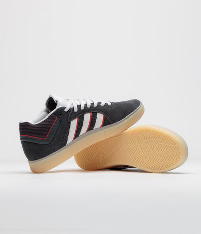 Adidas Tyshawn Shoes in Carbon and Crystal White / Better Scarlet