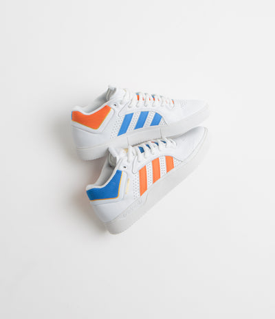 Adidas Tyshawn Shoes in FTWR White and Orange / Bluebird