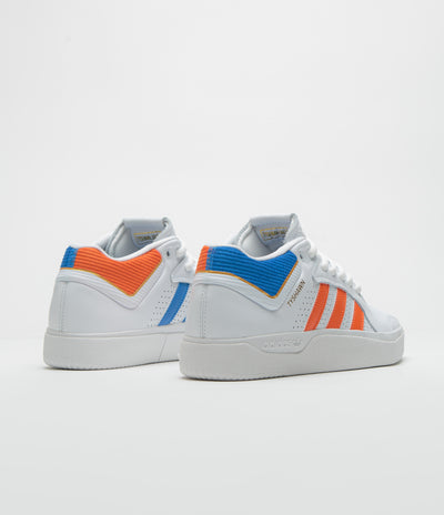 Adidas Tyshawn Shoes in FTWR White and Orange / Bluebird