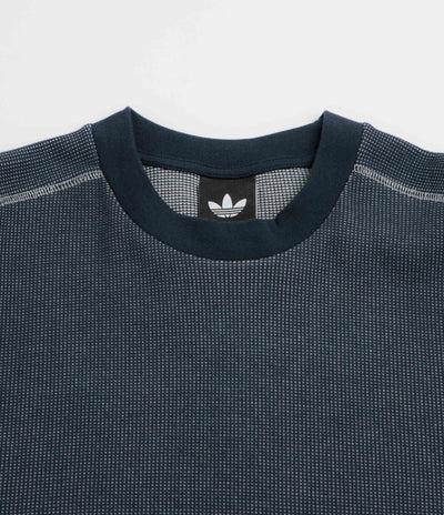 Adidas Waffle Long Sleeve T-Shirt - Aurora Ink / Orbit Grey