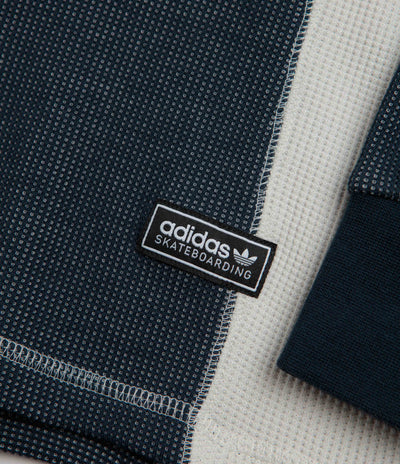 Adidas Waffle Long Sleeve T-Shirt - Aurora Ink / Orbit Grey