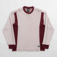 Adidas Waffle Long Sleeve T-Shirt - Core White / Shadow Red thumbnail