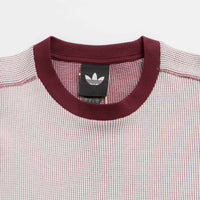 Adidas Waffle Long Sleeve T-Shirt - Core White / Shadow Red thumbnail