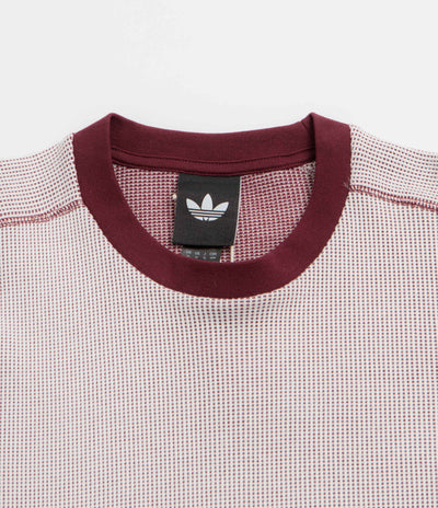 Adidas Waffle Long Sleeve T-Shirt - Core White / Shadow Red