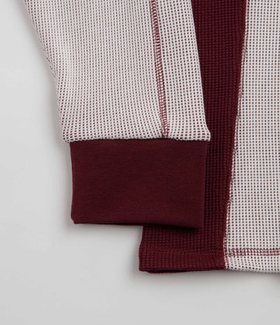 Adidas Waffle Long Sleeve T-Shirt - Core White / Shadow Red