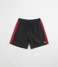 Adidas Water Shorts in Black and White / Red