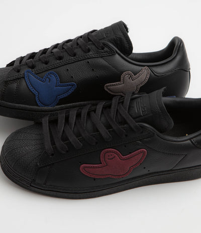 Adidas x Gonz Superstar ADV Shoes in Core Black and Core Black / Core Black