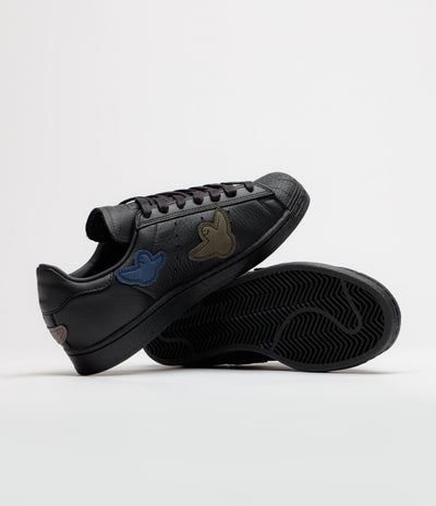 Adidas x Gonz Superstar ADV Shoes in Core Black and Core Black / Core Black