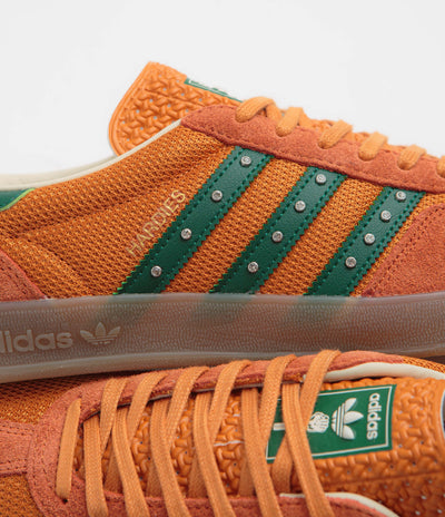 Adidas x Hardies Gazelle Indoor Shoes in Rustic Orange and Collegiate Green / Gum5