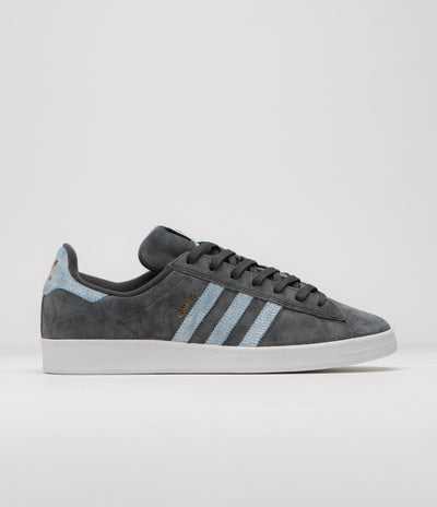 Adidas x Henry Jones Campus ADV Shoes in Carbon and Cloud White / Light Blue