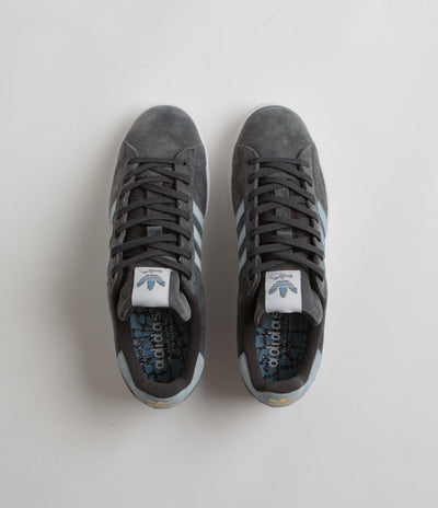 Adidas x Henry Jones Campus ADV Shoes in Carbon and Cloud White / Light Blue